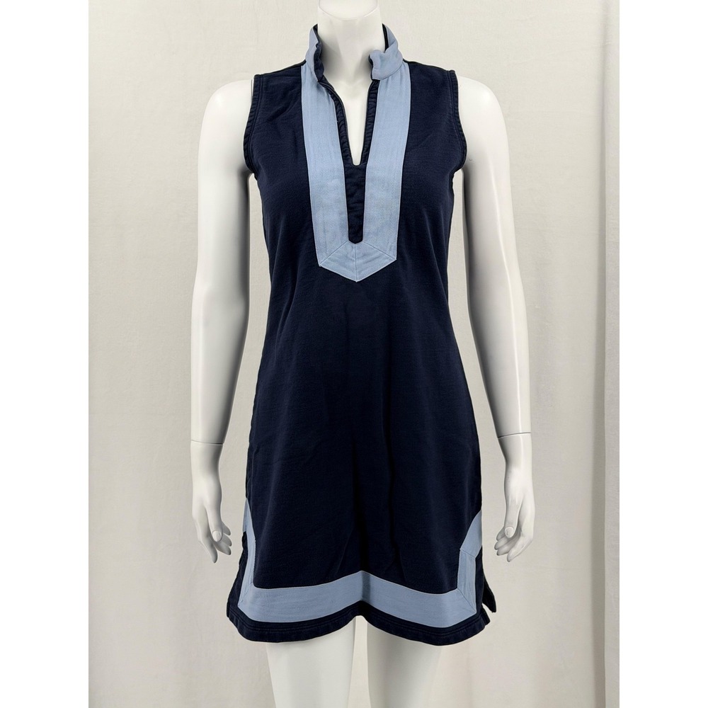 Sail to Sable Navy and Light Blue Sleeveless Tunic Dress